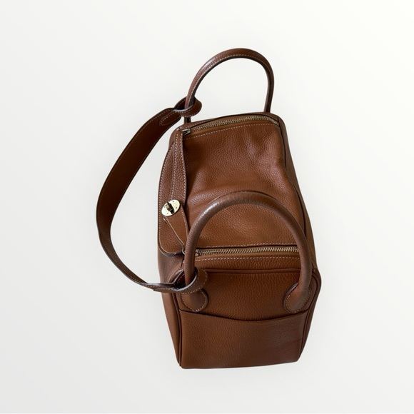 Hermes Lindy Bag Genuine Tan Leather - Picture 4 of 11